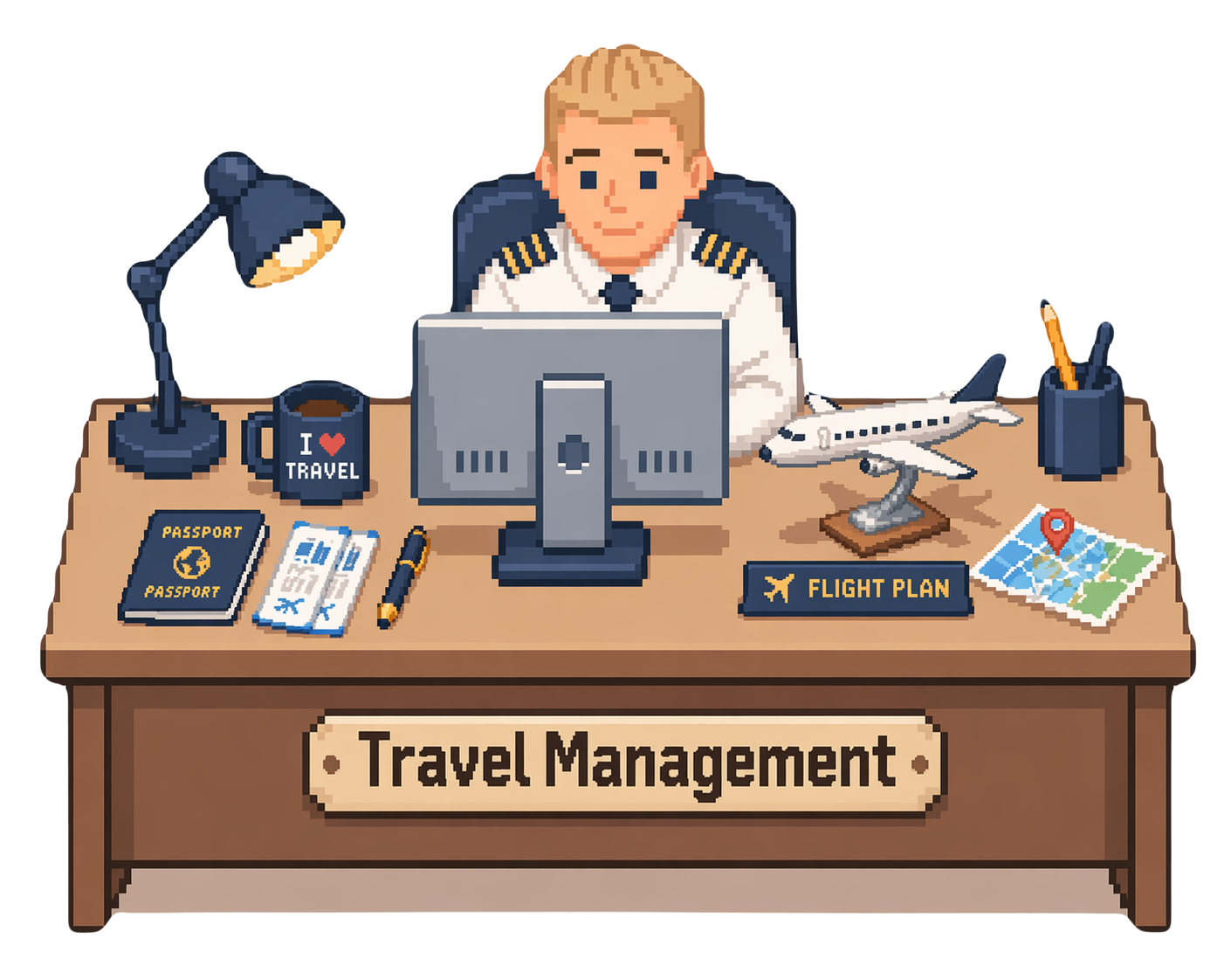 Travel Management Schreibtisch